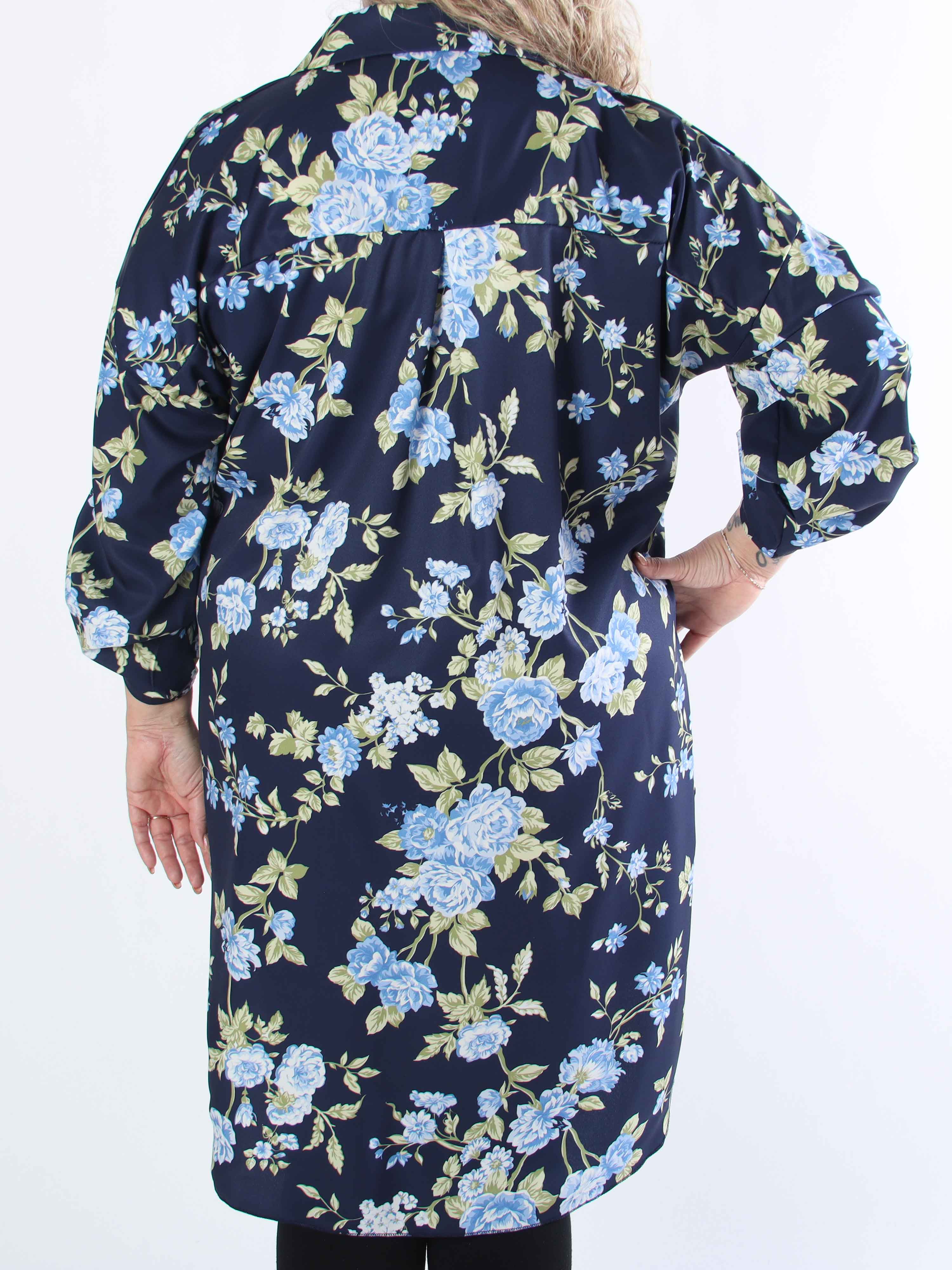 Jessica - Skjortklänning i viskosblandning med spetsrosor